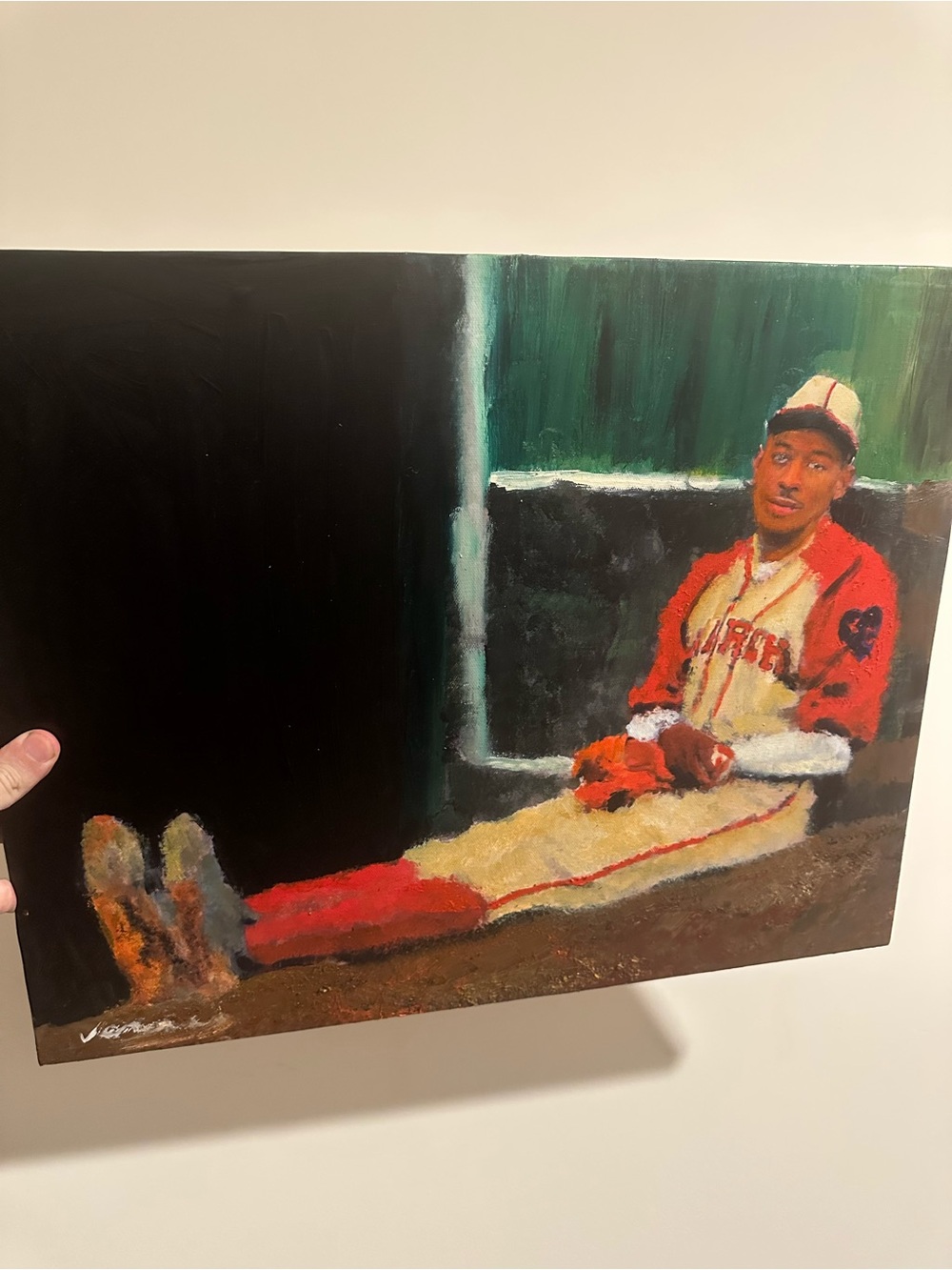 Satchel Paige Kansas City monarchs Baseball Art painting 16x20